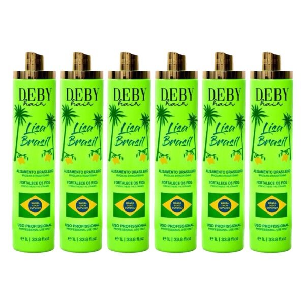 Lot de 6 Lissages Brésiliens Deby Hair Lisa Brasil - 6 x 1L 1 Lot de 6 Lissages Brésiliens Deby Hair Lisa Brasil - 6 x 1L