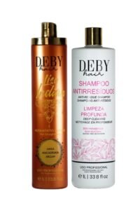 Shampooing clarifiant Deby Hair anti-résidus 1L + Lissage Indien Deby Hair Lisa Indian 1L