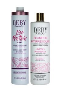 Shampooing clarifiant Deby Hair anti-résidus 1L + Lissage Deby Hair Lisa Protein Blond 1L
