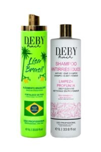 Shampooing clarifiant Deby Hair anti-résidus 1L + Lissage Brésilien Deby Hair Lisa Brasil 1L