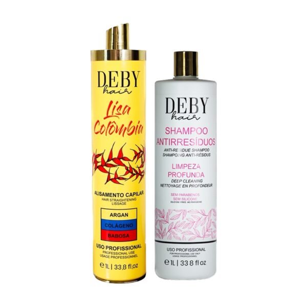 Shampooing clarifiant Deby Hair anti-résidus 1L + Lissage Colombien Deby Hair Lisa Colombia 1L